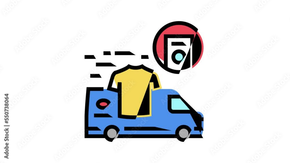 laundry pick up delivery color icon animation laundry pick up delivery color icon animation