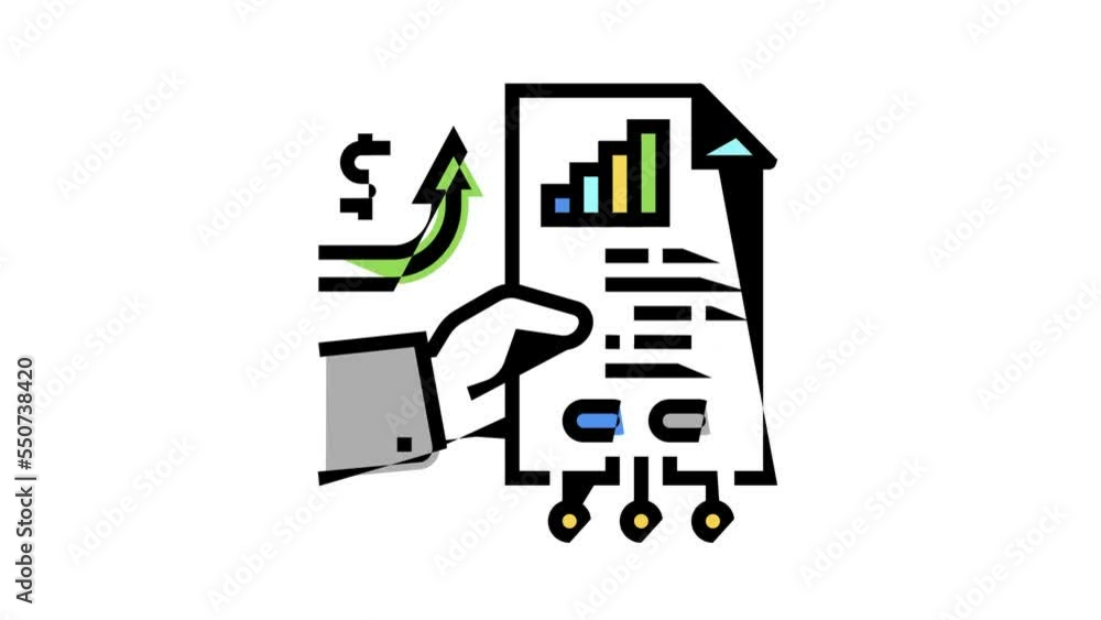 investment digital finance business color icon animation investment digital finance business color icon animation
