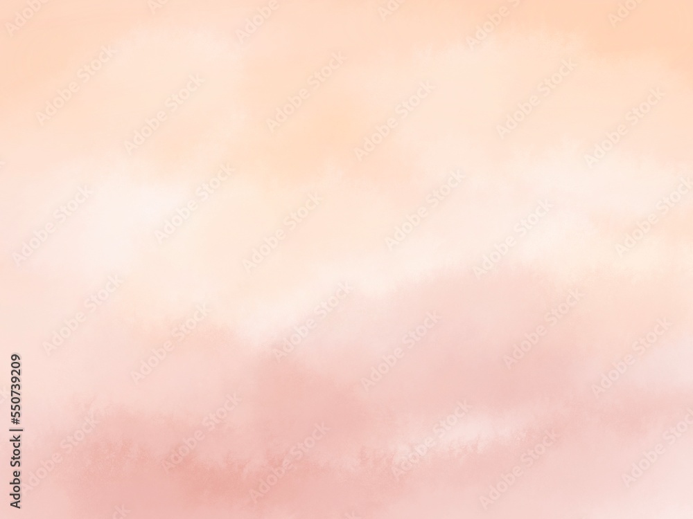ピンクとオレンジのにじみが綺麗な水彩背景イラスト