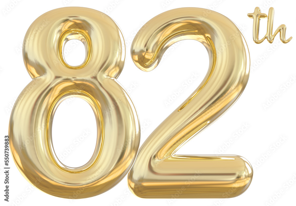 82th anniversary numbers gold celebrate number 82th anniversary numbers gold celebrate number