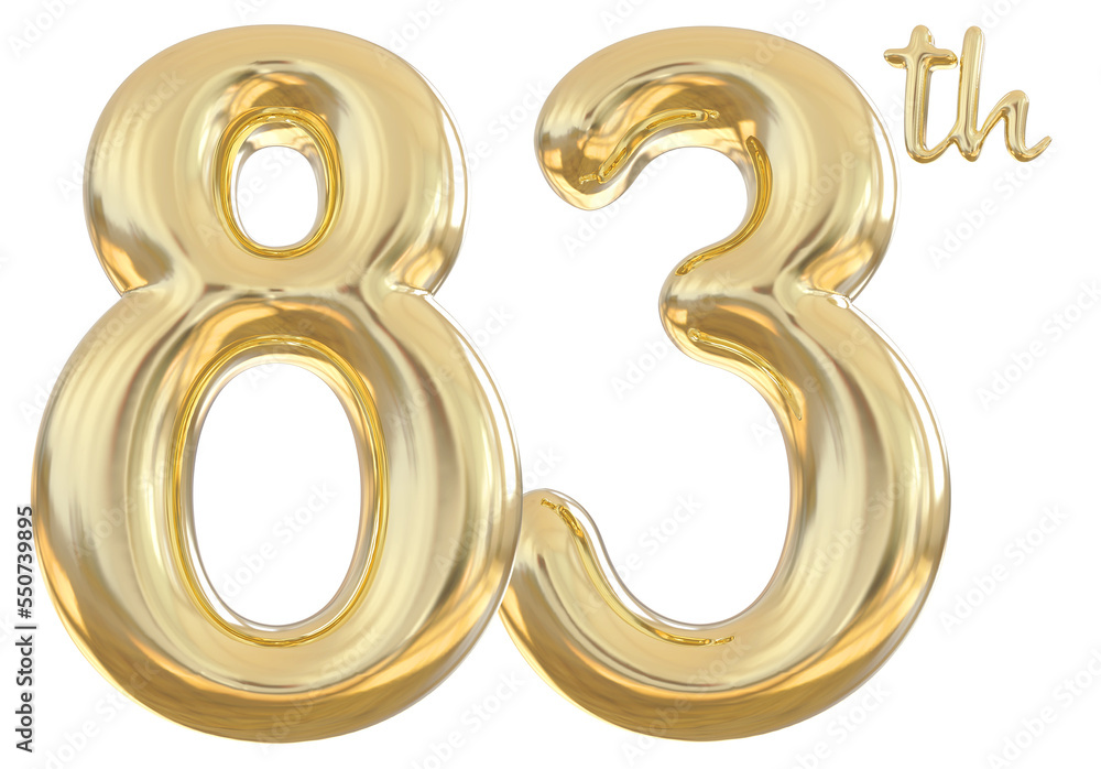 83th anniversary numbers gold celebrate number