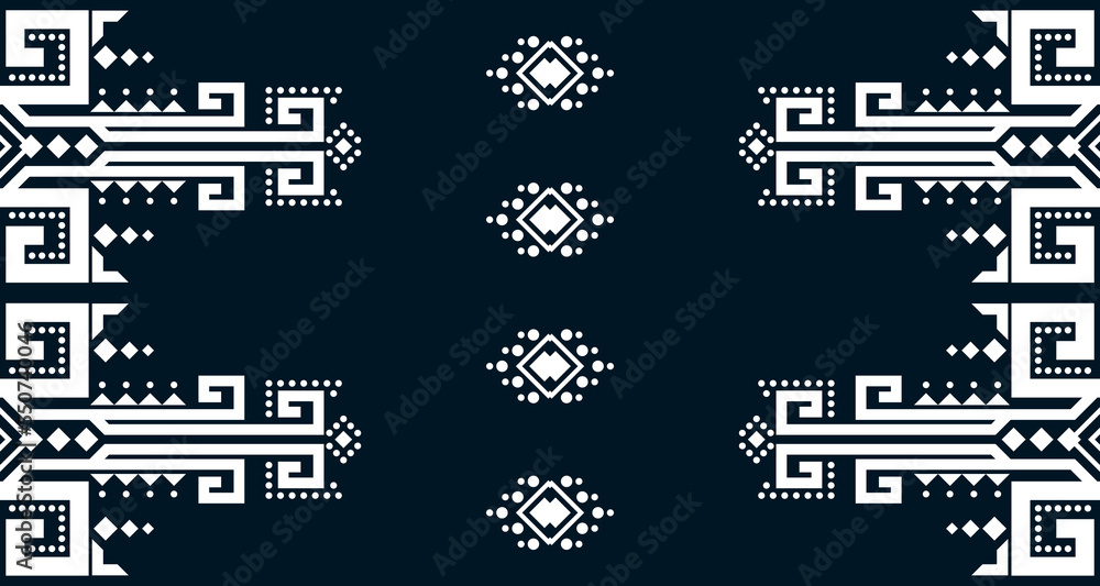 Geometric Seamless Ethnic Pattern in black and white color.design for background. Aztec Pattern illustration template element EP.19 Geometric Seamless Ethnic Pattern in black and white color.design for background. Aztec Pattern illustration template element EP.19