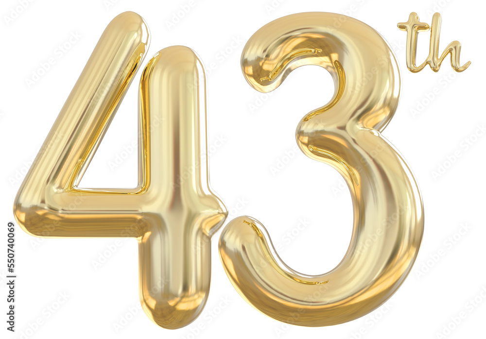 43th anniversary numbers gold celebrate number 43th anniversary numbers gold celebrate number