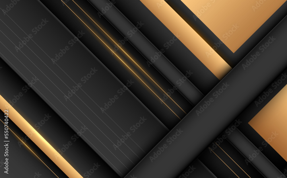 Abstract black and gold elegant geometric shapes background Stock ...
