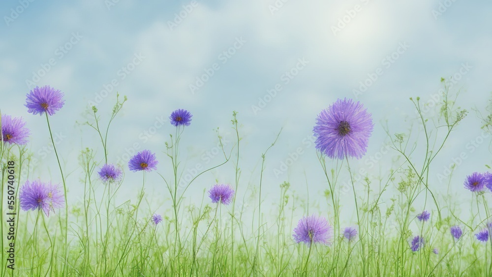 Nature background with wild flowers, Cosmos flower fields
