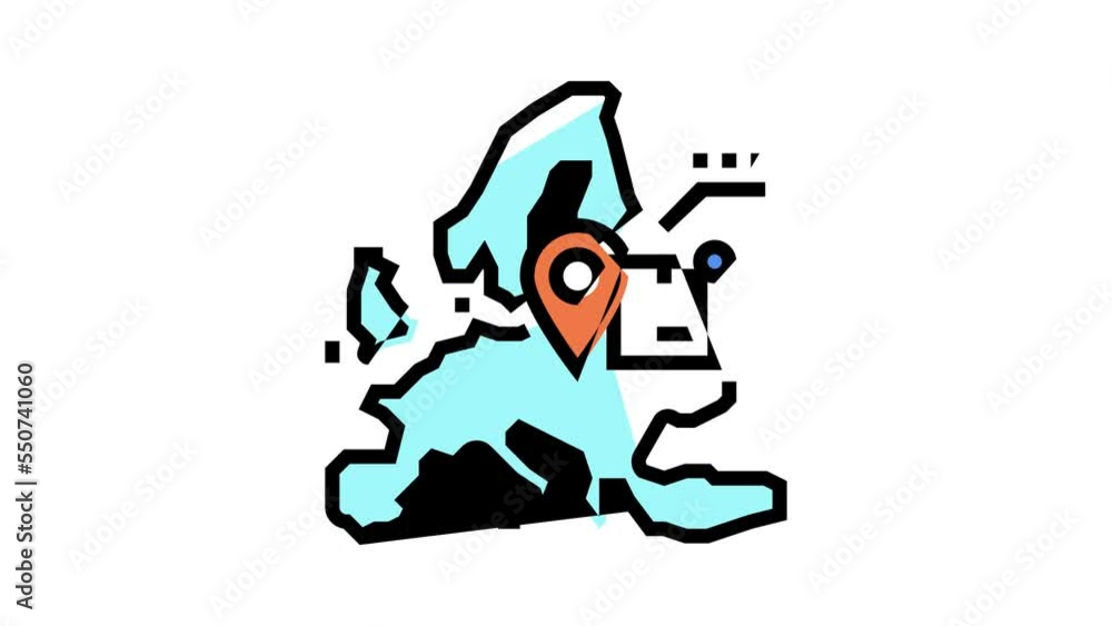 europe shipment tracking color icon animation europe shipment tracking color icon animation
