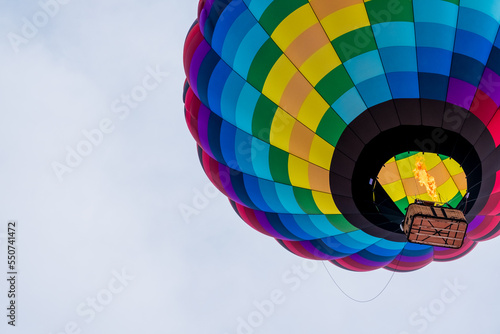 Hot air balloon taking flight
