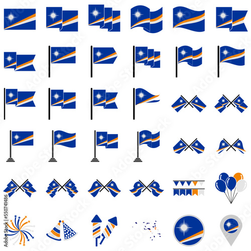 independence day of marshall island icon set vector sign symbol