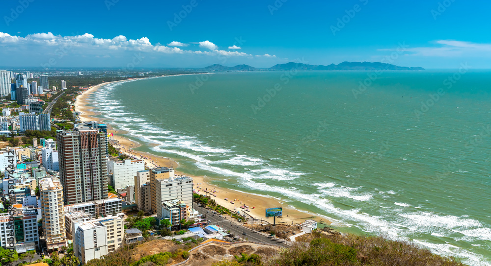 Vung Tau city aerial view. Vung Tau is the capital of the province since the province's founding, and is the crude oil extraction center of Vietnam.