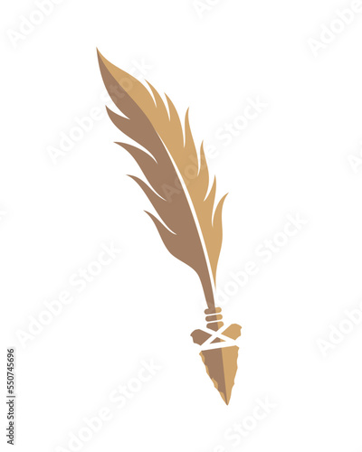 feather with ancient spear