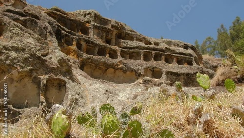 Cajamarca ruins of ventanillas de otuzco ancient pre Inca civilisation tomb and cave grave photo