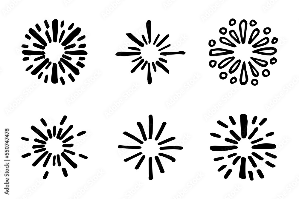 firework, starburst hand drawn, vector illustration. firework, starburst hand drawn, vector illustration.