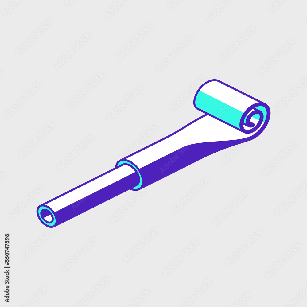 Party blower horn isometric vector icon illustration Party blower horn isometric vector icon illustration