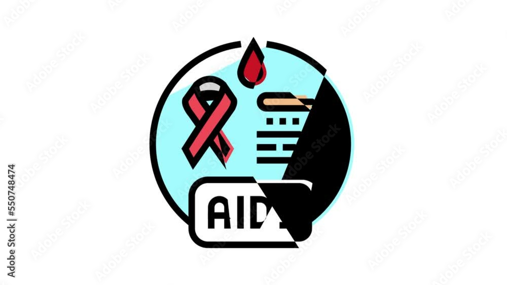 aids health medical color icon animation aids health medical color icon animation