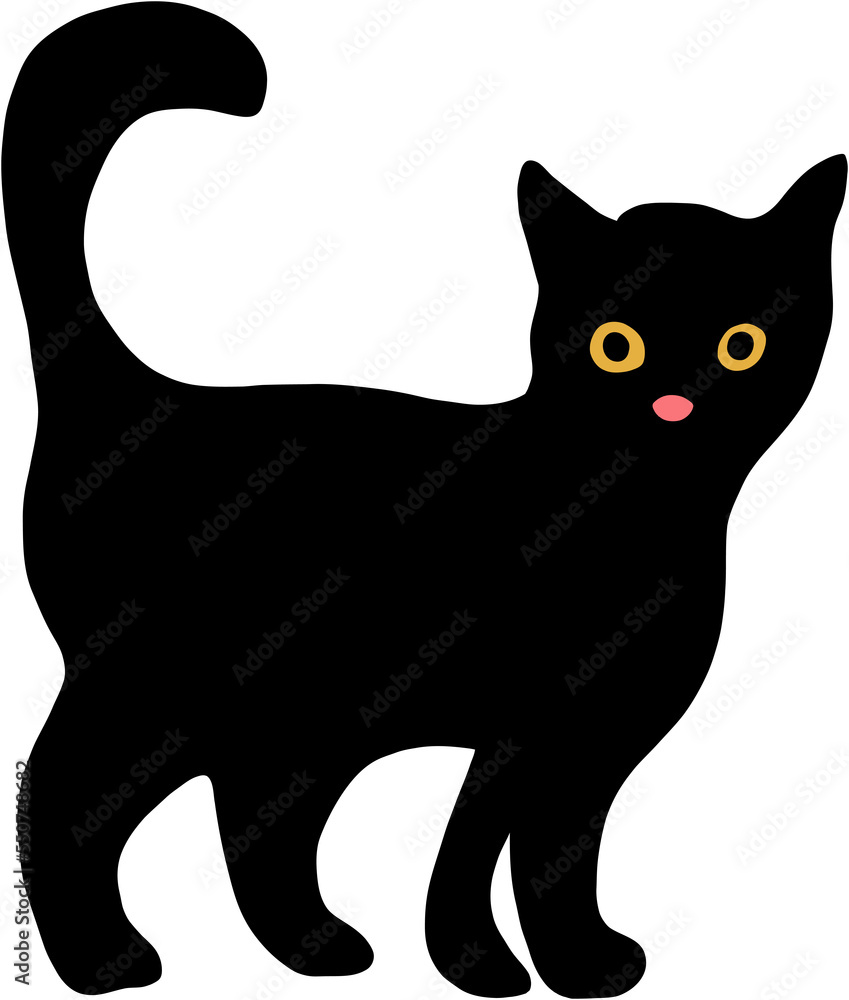 simplicity cat silhouette freehand drawing. simplicity cat silhouette freehand drawing.