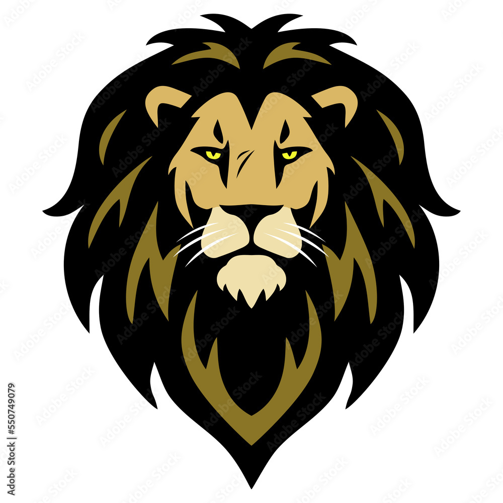 Lion Head Wild Esports Sports Mascot Logo Design Template Art