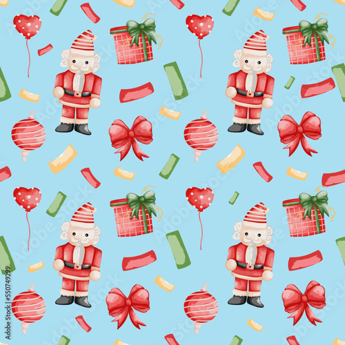 Nutcracker seamless Christmas pattern background. wrapping paper template. Christmas background..