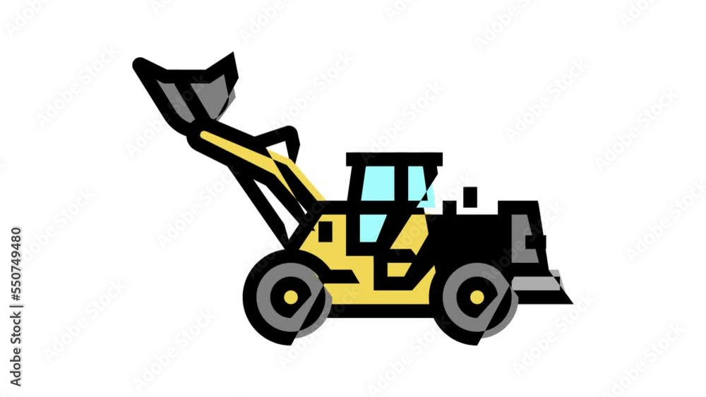 loader construction car vehicle color icon animation loader construction car vehicle color icon animation