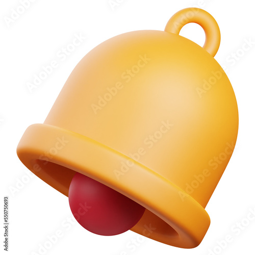 Foto 3D Render Notification Bell Icon, illustration isolated on white background, suitable for website, mobile app, print, presentation, infographic, and other projects