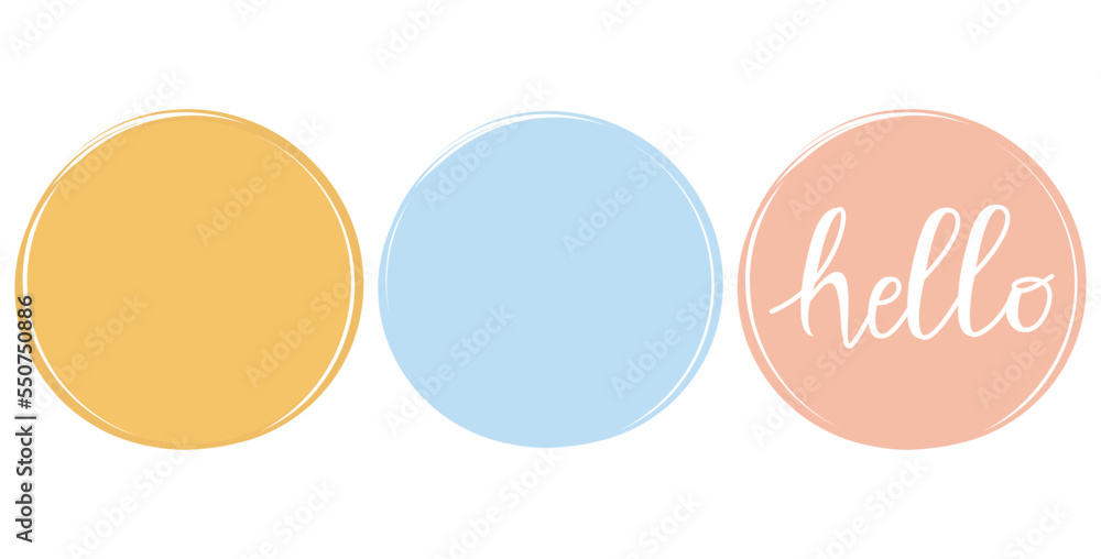 Hand drawn circle sign logo isolated on white background vector illustration.