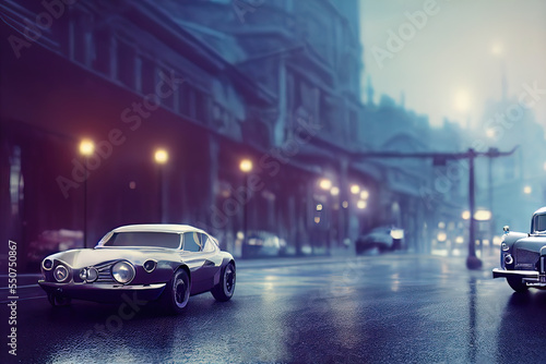 Vintage car on the street © CREATIVE STOCK