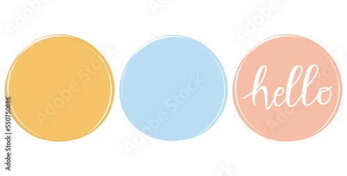 Hand drawn circle sign logo isolated on white background vector illustration.
