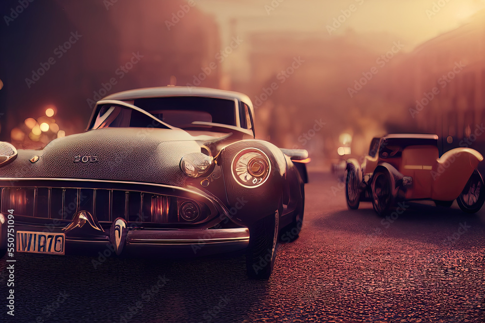 Fototapeta premium Vintage car on the street