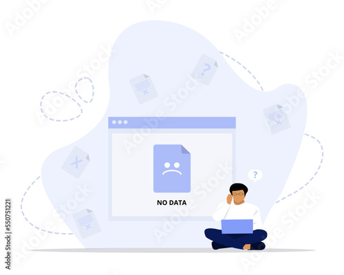 No data illustration vector concept. Illustration for websites, landing pages, mobile applications, 
posters and banners