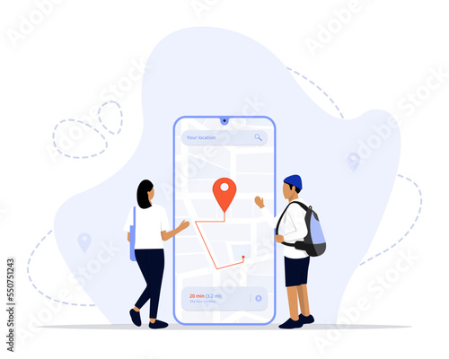 Navigation concept illustration. Vector illustration for landing page and web template design