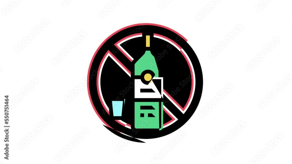 alcohol drink addiction color icon animation alcohol drink addiction color icon animation
