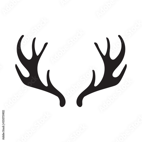 Beautiful deer horn isolated vector illustration.