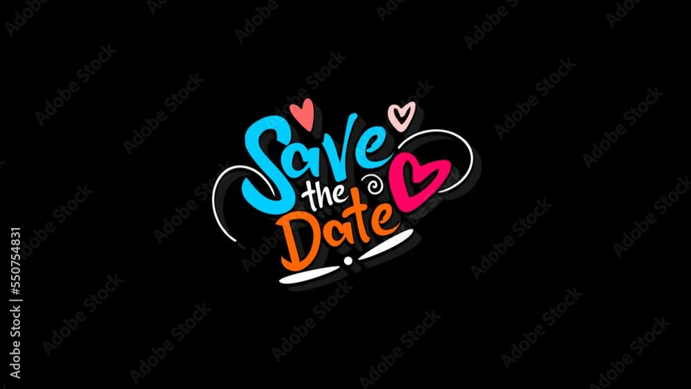 save the date animation footage suitable for wedding, event, celebration. animated text typography, wedding invitation, birthday invitation, event invitation