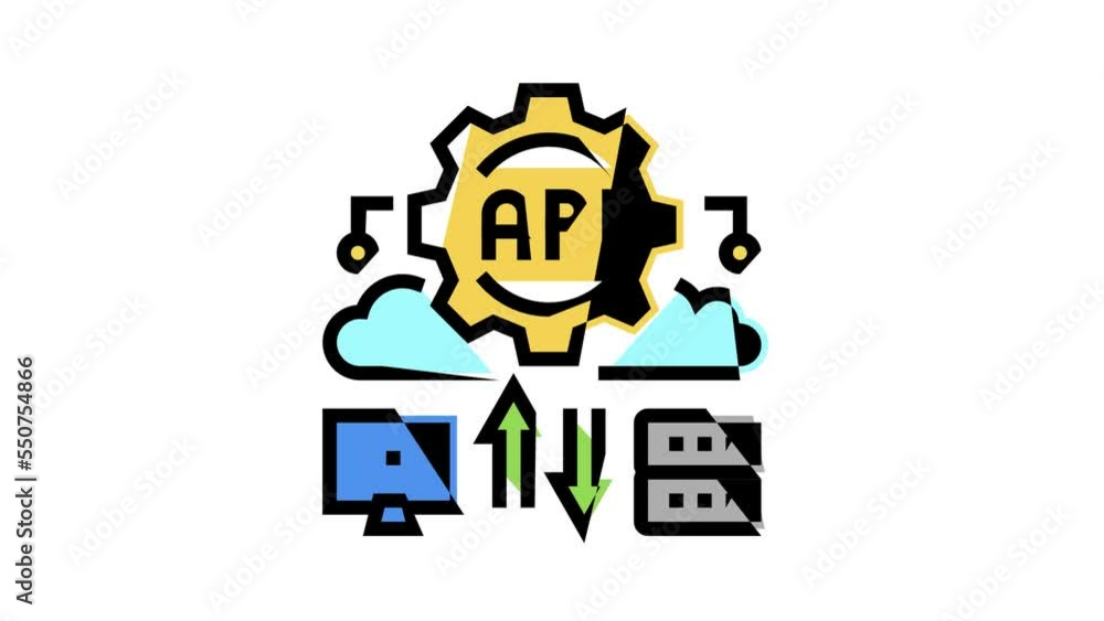 api digital technology color icon animation api digital technology color icon animation