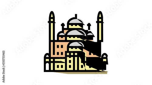 suleiman pasha mosque color icon animation photo