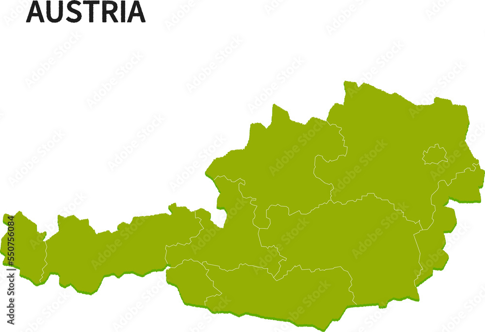 オーストリア/AUSTRIAの地域区分イラスト