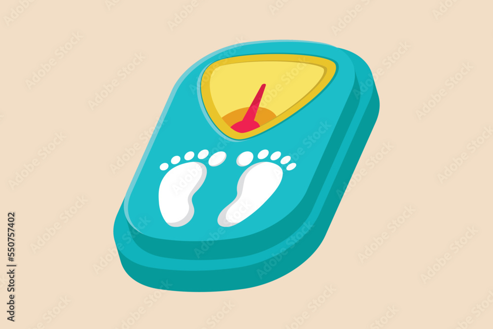 Weight Scale. Weight control and diet, weight gain or weight loss. Medical equipment concept. Colored flat graphic vector illustration isolated. Weight Scale. Weight control and diet, weight gain or weight loss. Medical equipment concept. Colored flat graphic vector illustration isolated.