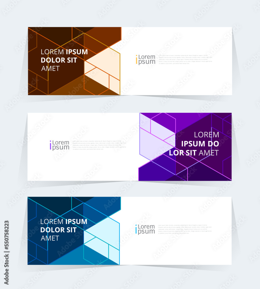Geometric banner design with Vector presentation template. Geometric banner design with Vector presentation template.