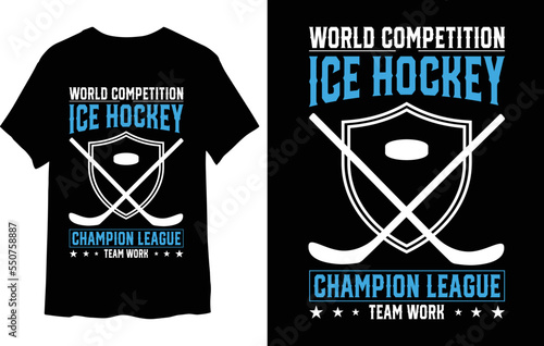 Photography Ice Hockey Champions League T-shirt Design