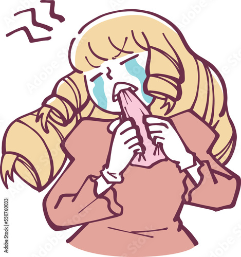 悔しがるお嬢様　イラスト