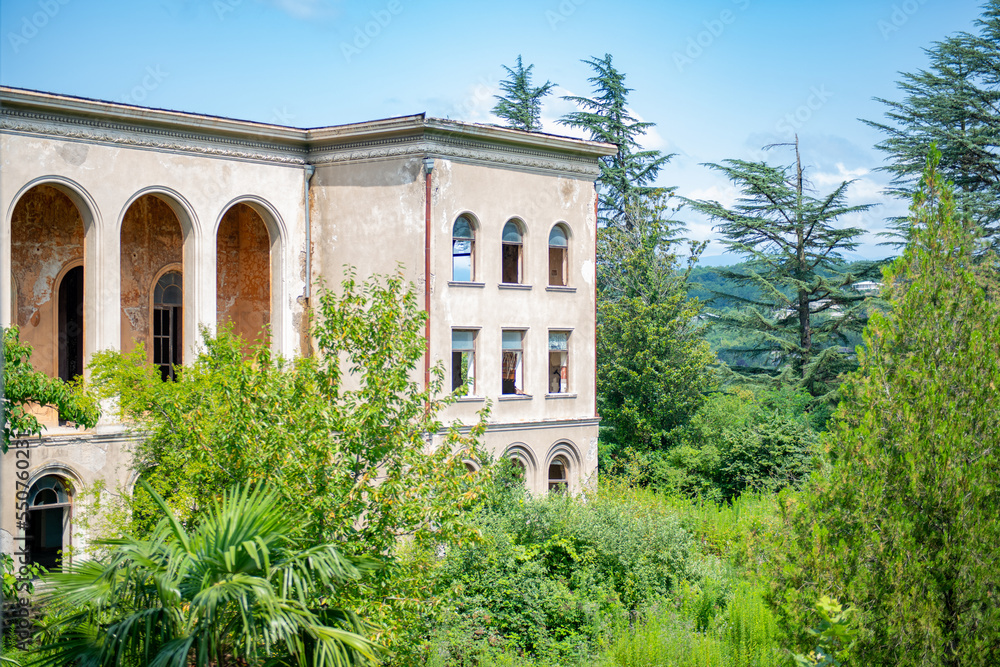Obraz premium Ruins of a planted building in Georgia