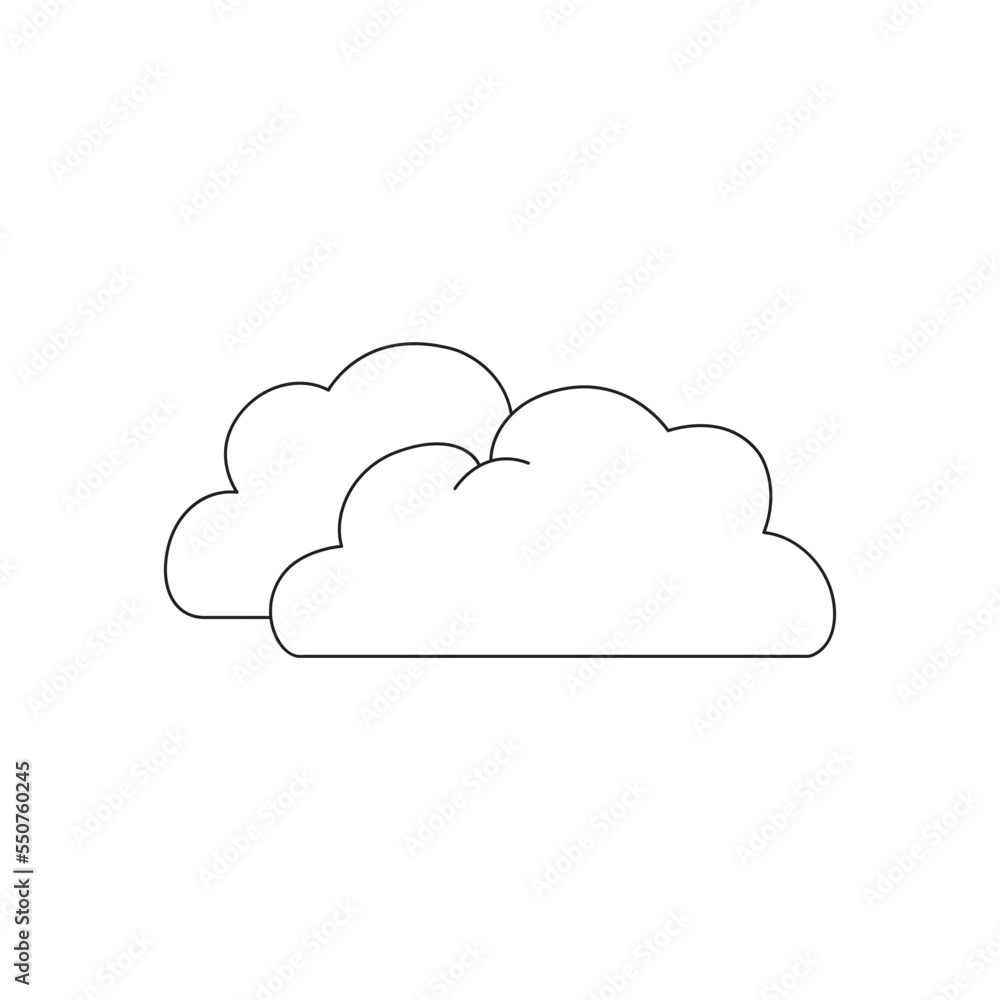 Overcast Weather symbol vector isolated on white background. Overcast Weather symbol vector isolated on white background.