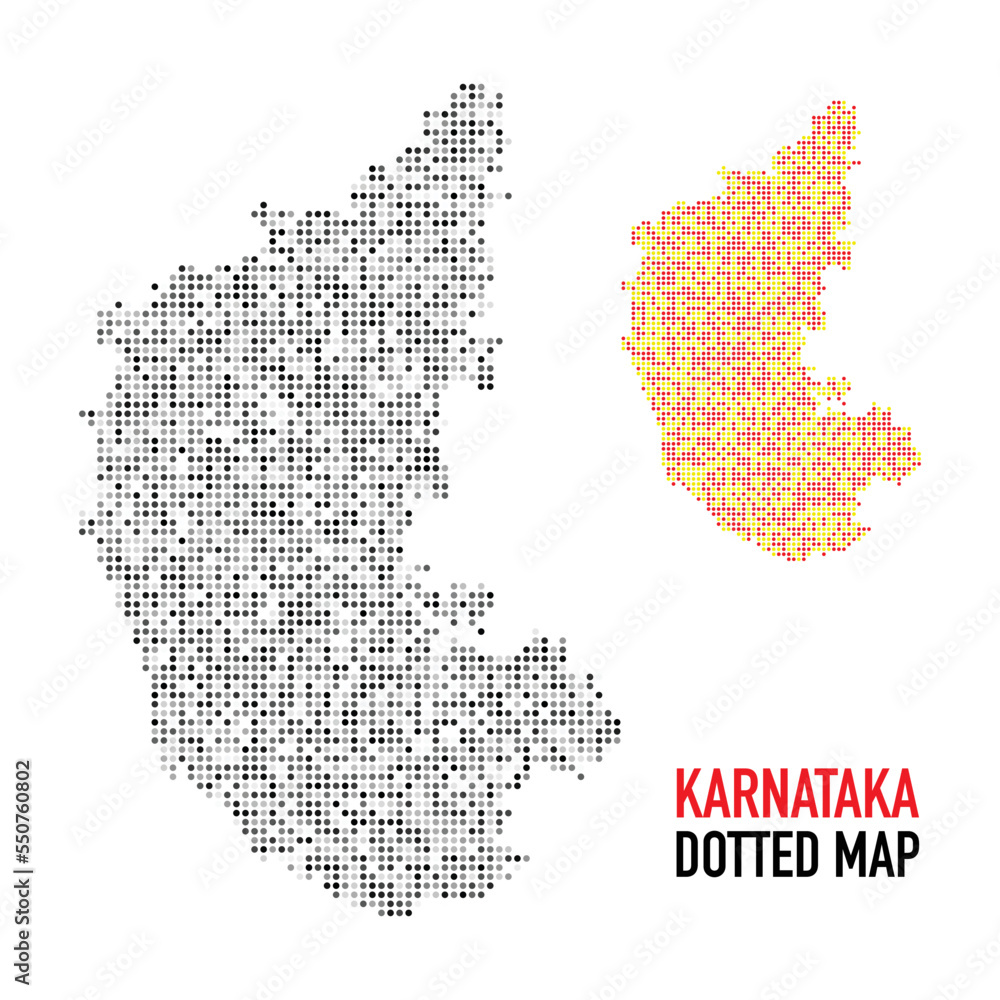 Fototapeta premium Karnataka state modern dotted map
