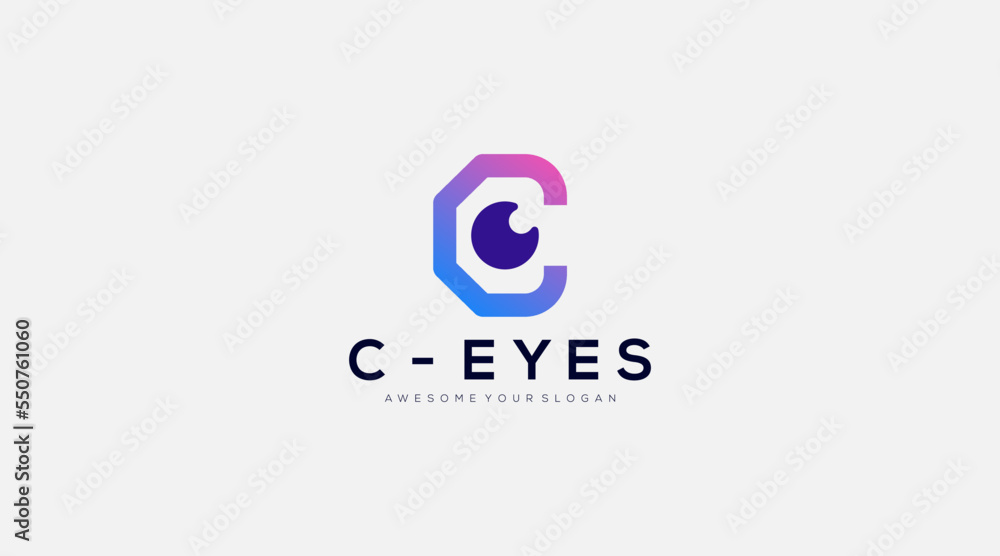 Initial Letter Eye Logo design template illustration Initial Letter Eye Logo design template illustration
