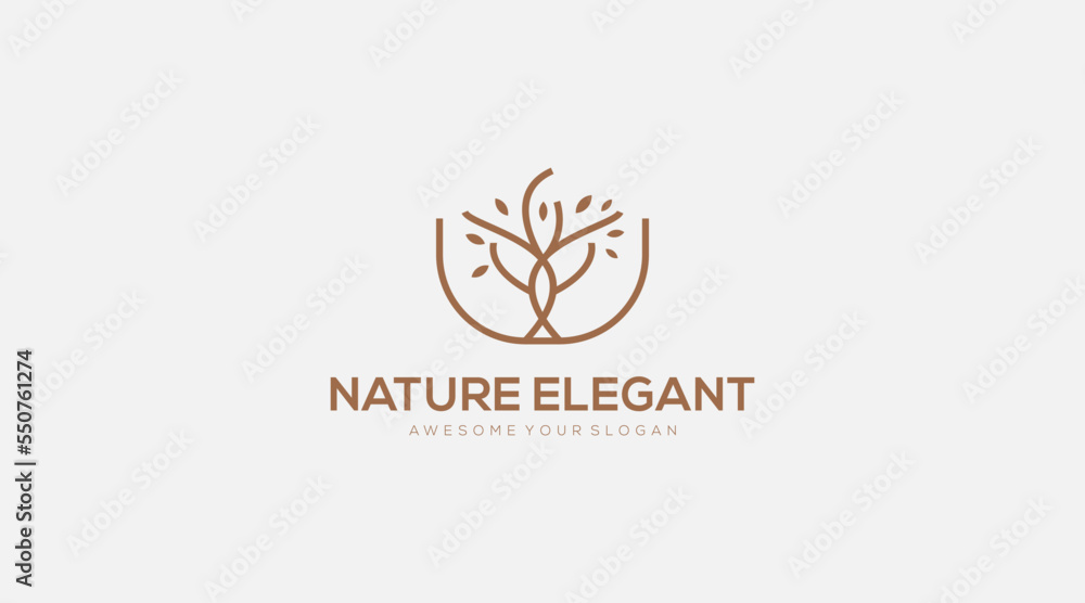 Nature Elegant Tree Logo design template illustration Nature Elegant Tree Logo design template illustration