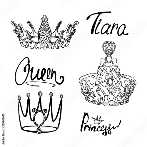 Realistic golden crown. Crown headdress for king and queen. Royal golden noble aristocratic monarchy red crown jewel. Monarch. Vector illustration