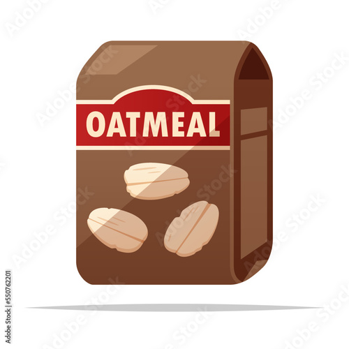 Bag of oatmeal vector isolated illustration