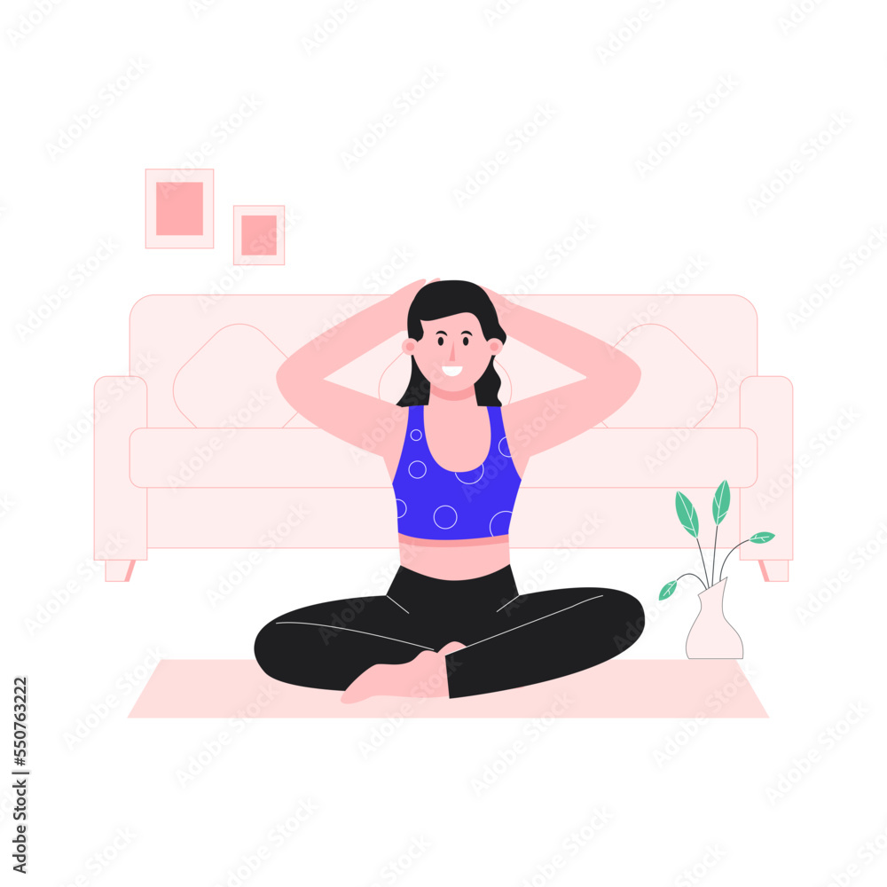 A flat illustration of meditation A flat illustration of meditation