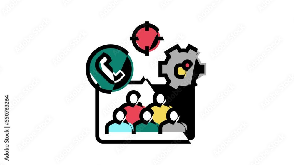 crm target advertisement color icon animation crm target advertisement color icon animation