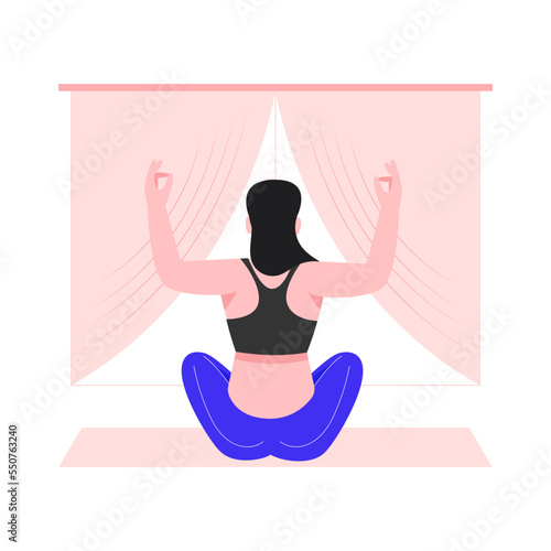 A flat illustration of meditation