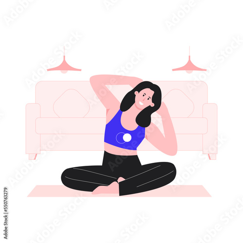 A flat illustration of meditation